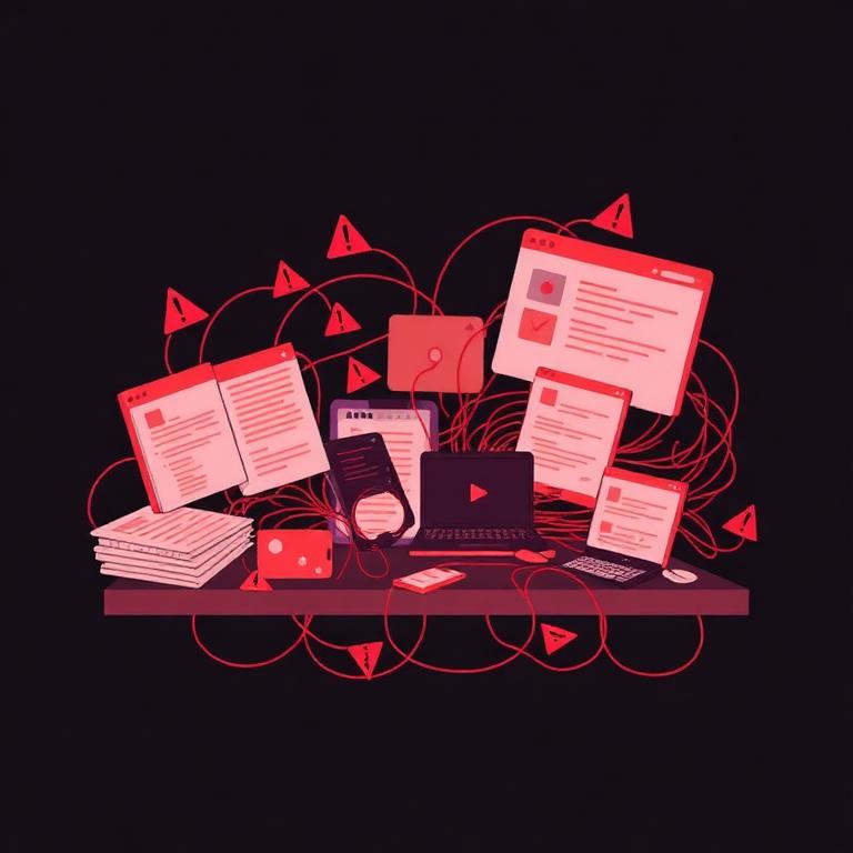 Cluttered prototype workspace with tangled dependencies and warnings